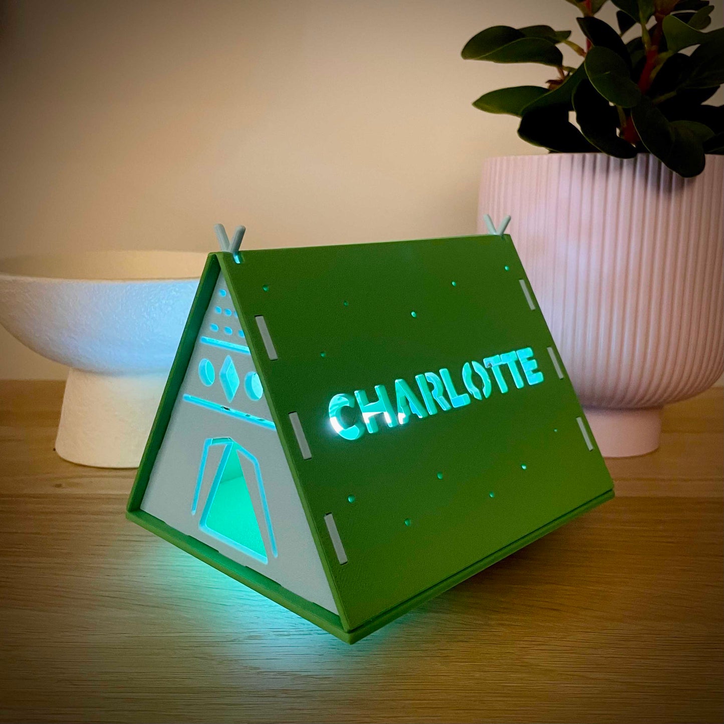 Custom Name Night Light Tent Rectangle Base