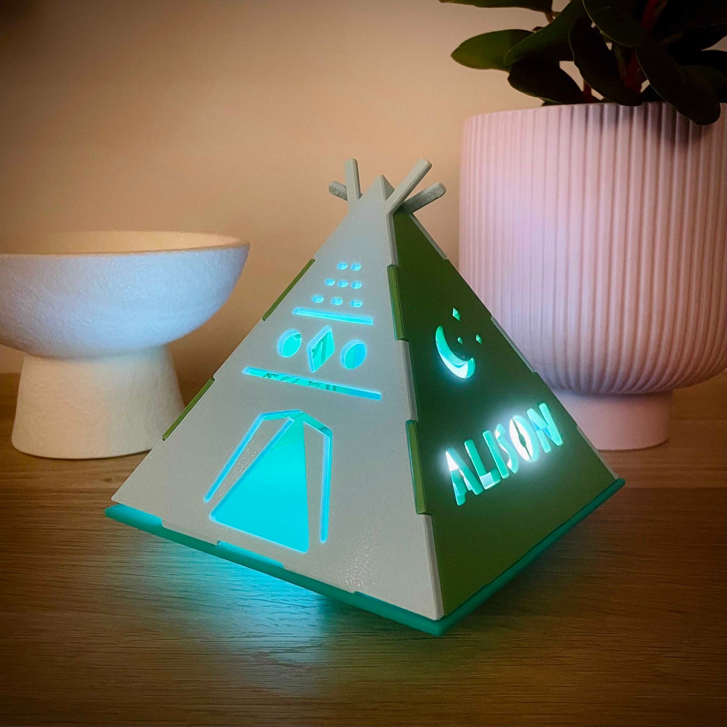 Custom Name Night Light Camp