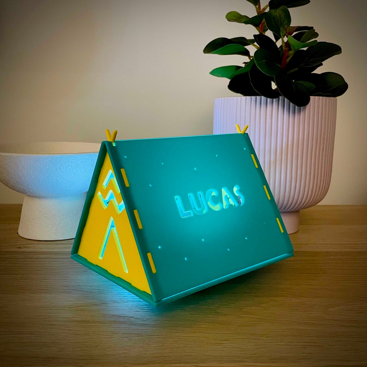 Custom Name Night Light Tent Rectangle Base