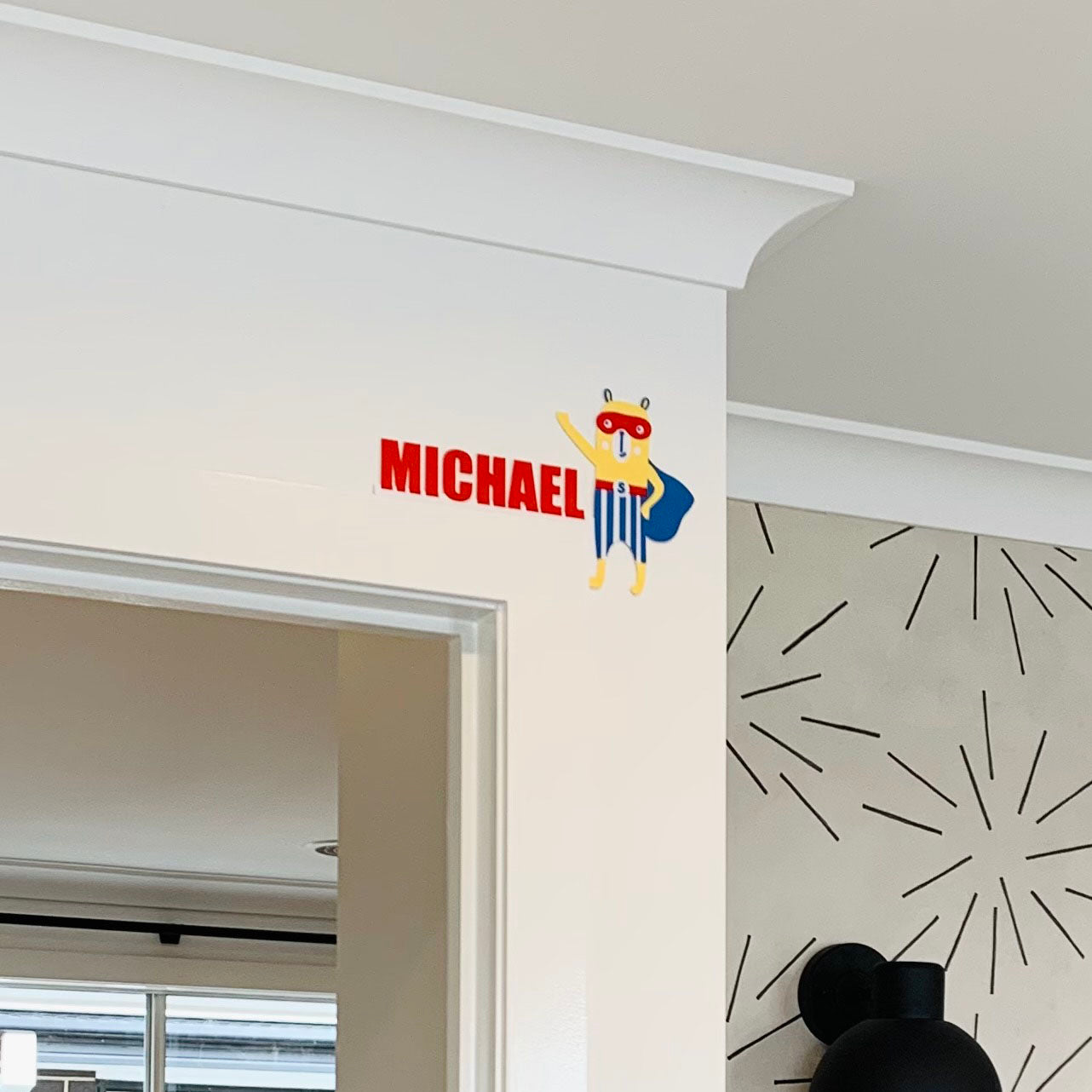 Superhero Custom Door Corner Name Sign