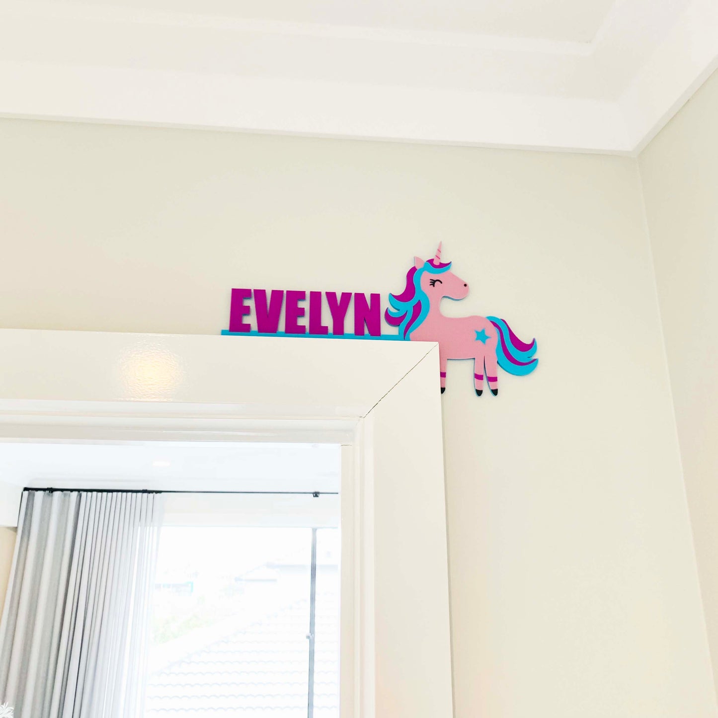 Unicorn Custom Door Corner Name Sign