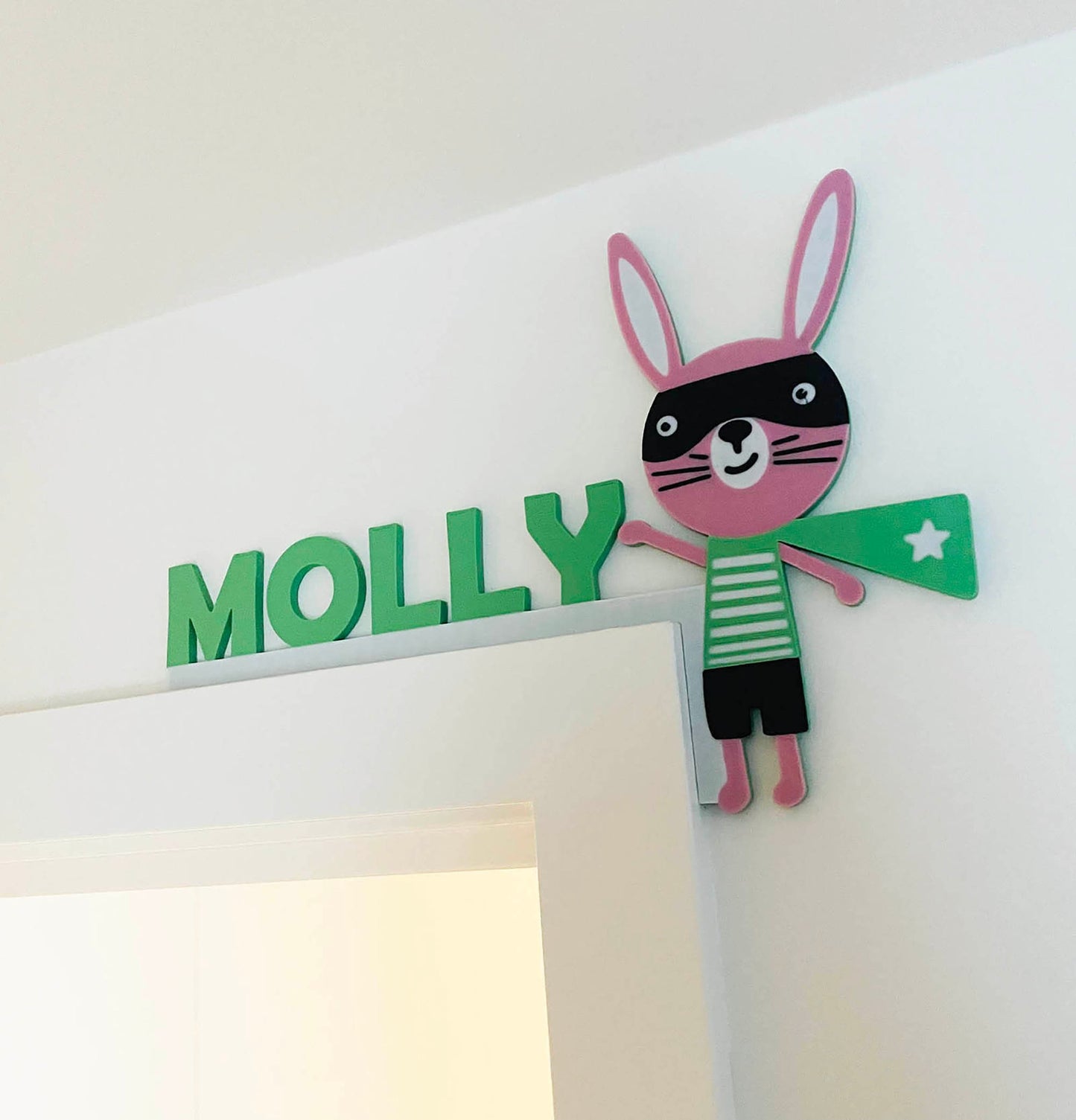 Bunny Custom Door Corner Name Sign