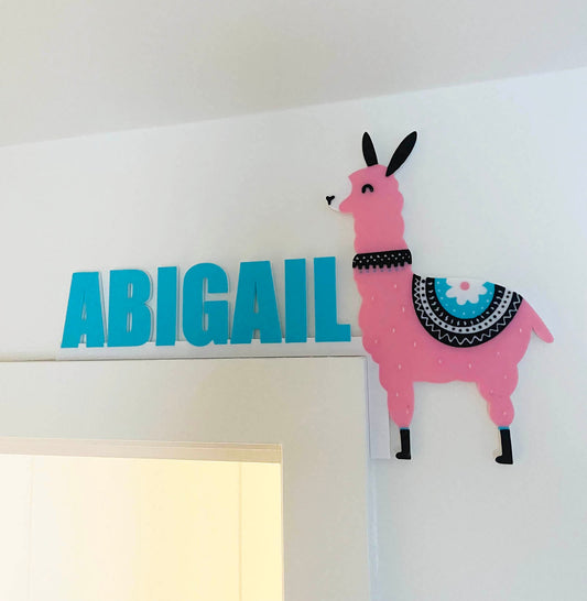 Alpaca Custom Door Corner Name Sign