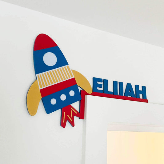 Rocket Custom Door Corner Name Sign