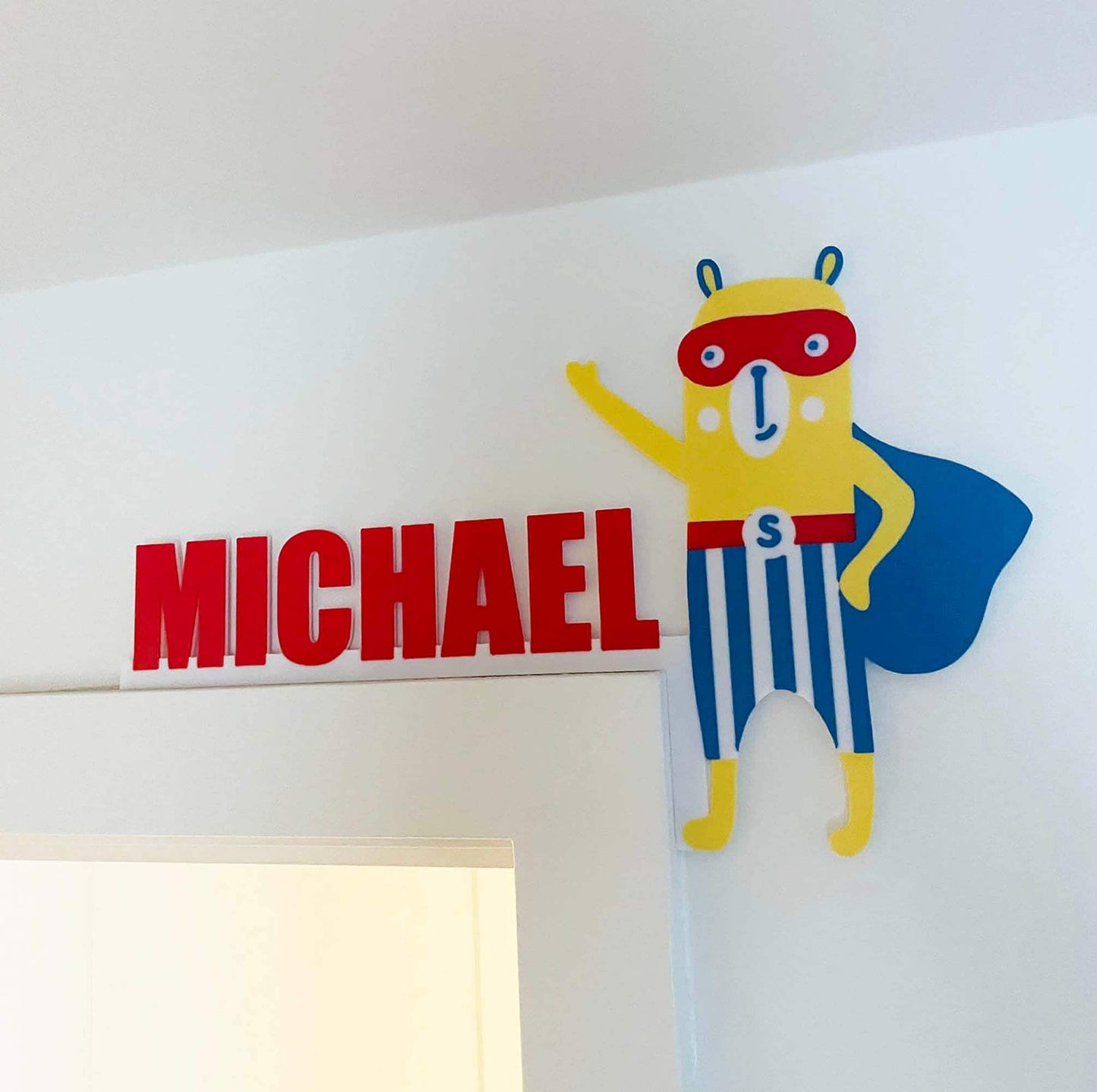 Superhero Custom Door Corner Name Sign